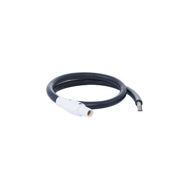 Power Assemblies Type W Pigtail 400A 4/0 AWG Series 16 Female Camlock to Tinned 6 ft, White - 40TW16006FTW