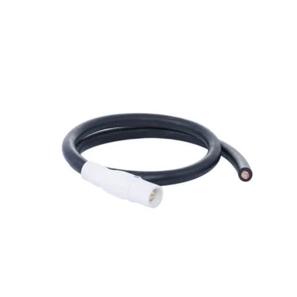 Power Assemblies Type W Pigtail 400A 4/0 AWG Series 16 Male Camlock to Blunt 6 ft, White - 40TW16006MBW