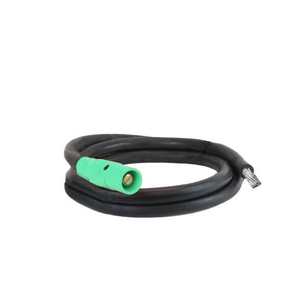 Power Assemblies Type W Pigtail 400A 4/0 AWG Series 16 Male Camlock to Tinned 10 ft, Green - 40TW16010MTG