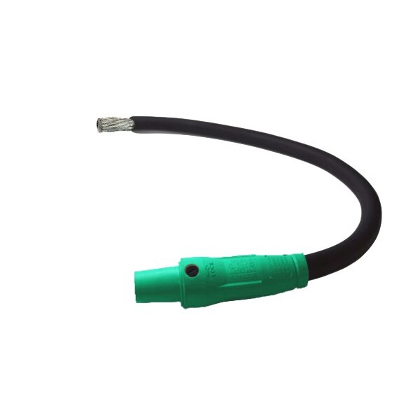 Power Assemblies Type W Pigtail 400A 4/0 AWG Series 16 Female Camlock to Tinned 3 ft, Green - 40TW16003FTG