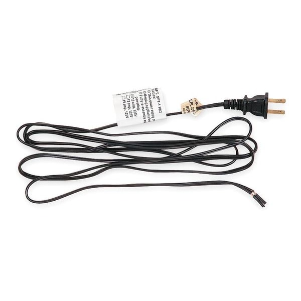 Power First Power Cord, 1-15P, SPT-1, 8 ft., Blk, 10A, 18/2 - 1FD94