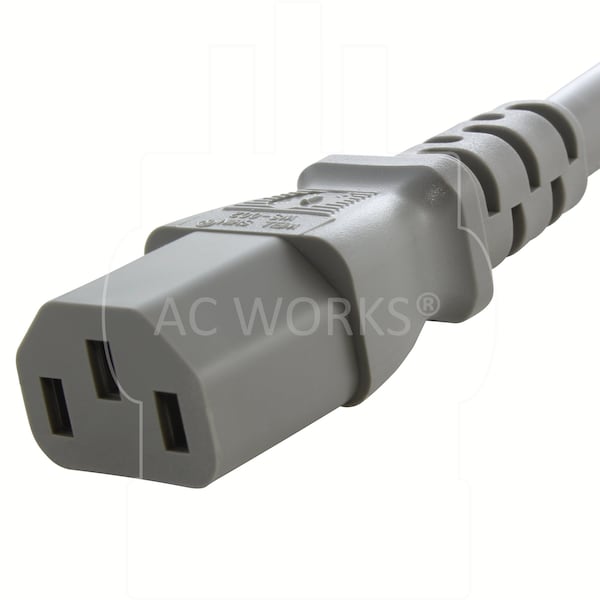Ac Works 15A 6FT 14/3 Medical Grade Power Cord to IEC C13 End - MD15AC13-072