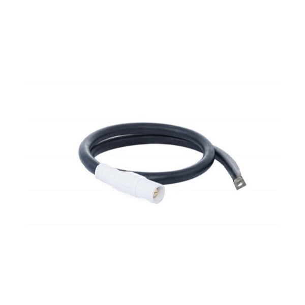 Power Assemblies Type W Pigtail 400A 4/0 AWG Series 16 Male Camlock to Lug 6 ft, White - 40TW16006MLW