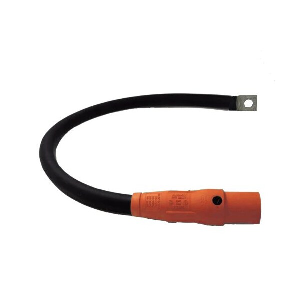Power Assemblies Type W Pigtail 400A 4/0 AWG Series 16 Male Camlock to Lug 3 ft, Orange - 40TW16003MLO