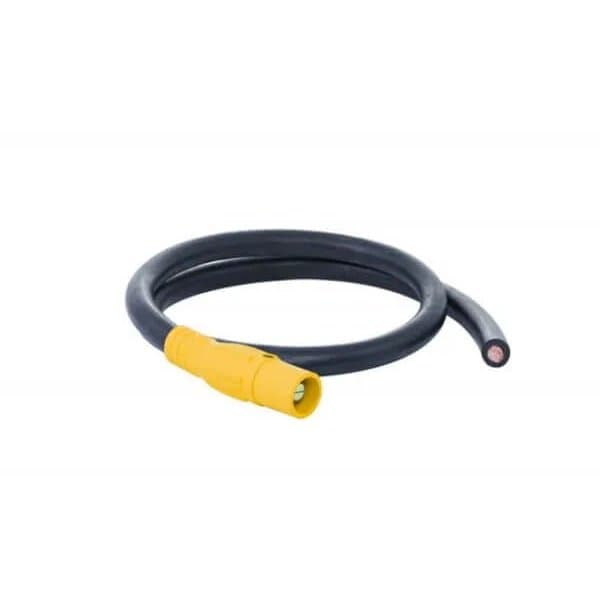 Power Assemblies Type W Pigtail 400A 4/0 AWG Series 16 Male Camlock to Blunt 10 ft, Yellow - 40TW16010MBY