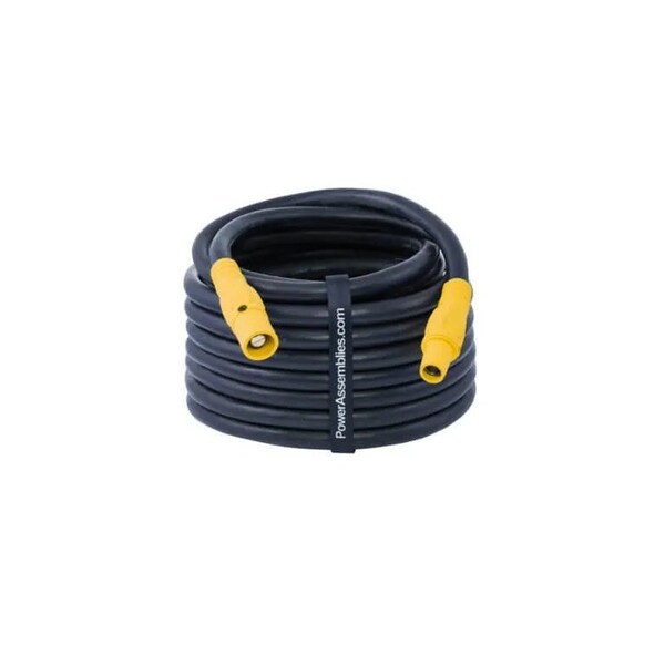 Power Assemblies Type W Extension 400A 4/0 AWG Series 16 Male to Female Camlock 50 Ft, Yellow - 40TW16050MFY