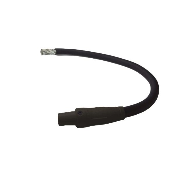 Power Assemblies Type W Pigtail 400A 4/0 AWG Series 16 Female Camlock to Tinned 3 ft, Black - 40TW16003FTE