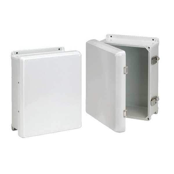 Nvent Hoffman Fiberglass Electrical Enclosures, 13.81 in H, 5.99 in D, 12 in W, NEMA 4X, Hinged - HJ1412HWPL2LG