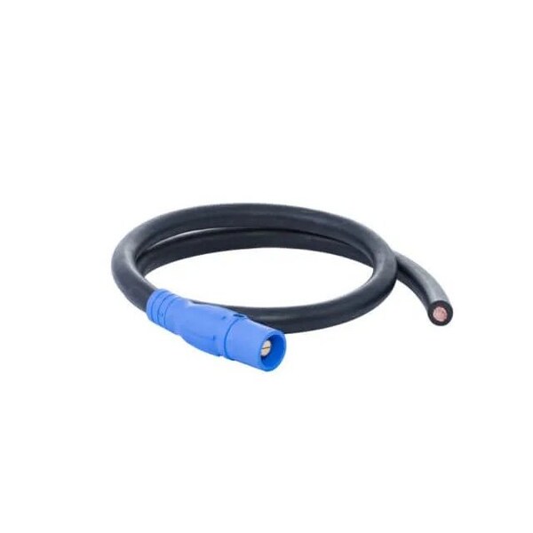 Power Assemblies Type W Pigtail 400A 4/0 AWG Series 16 Male Camlock to Blunt 6 ft, Blue - 40TW16006MBB
