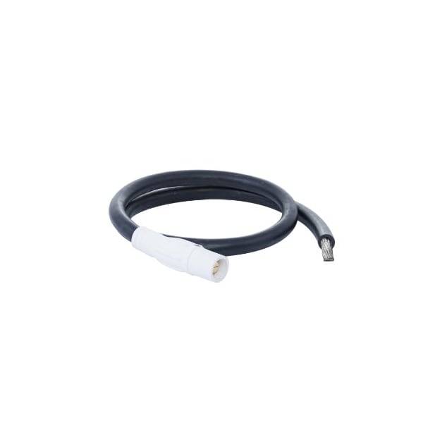 Power Assemblies Type W Pigtail 400A 4/0 AWG Series 16 Male Camlock to Tinned 6 ft, White - 40TW16006MTW