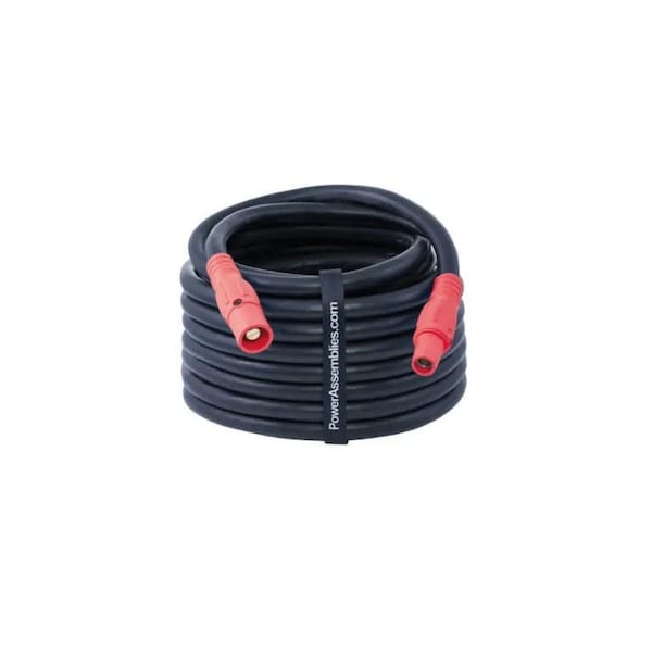 Power Assemblies Type W Extension 400A 4/0 AWG Series 16 Male to Female Camlock 50 Ft, Red - 40TW16050MFR