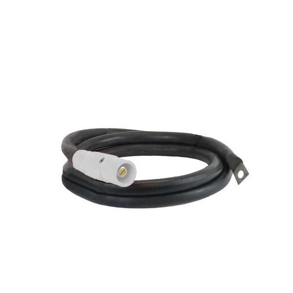 Power Assemblies Type W Pigtail 400A 4/0 AWG Series 16 Male Camlock to Lug 10 ft, White - 40TW16010MLW