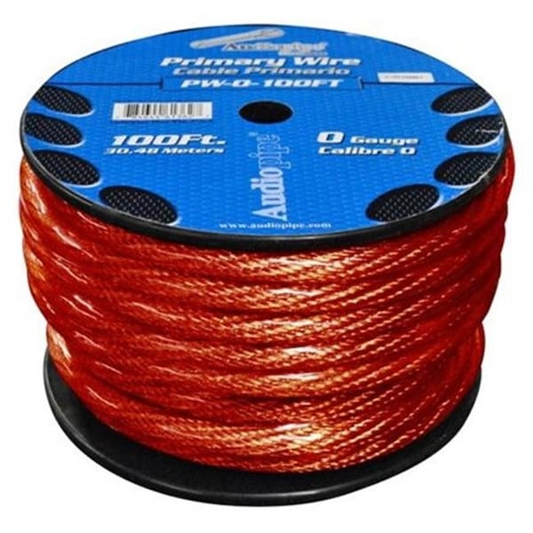 Audiop AUDIOP PW0100RD 0 Gauge 100 ft. Spool Oxygen Free Power Cable - PW0100RD