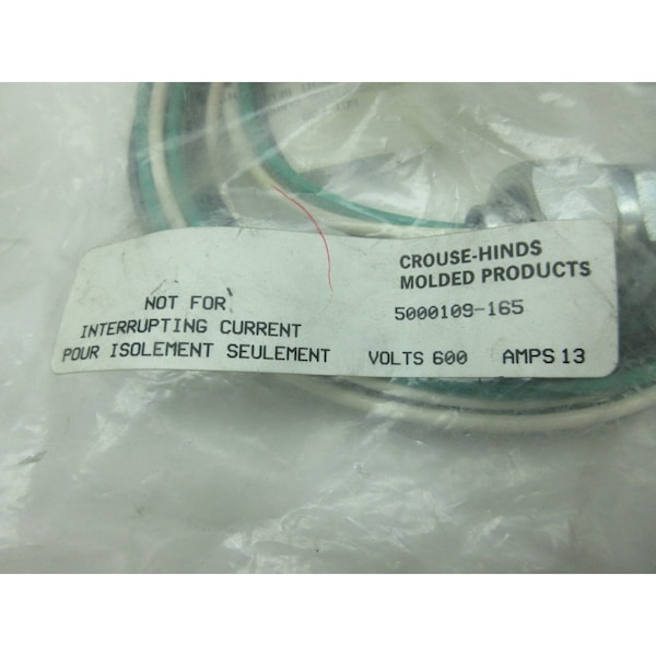 Crouse Hinds 5000109-165 Liquidtite 600V-Ac Cordset Cable - 5000109-165