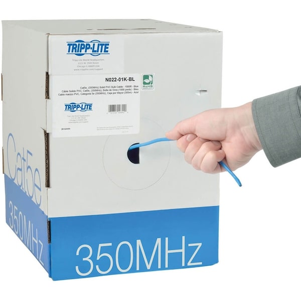 Tripp Lite 1000ft cat5e 350MHz- Azul, N02201KBL - N022-01K-BL