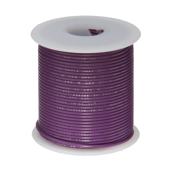 Remington Industries Hookup Wire, 22 AWG, Violet, 100 ft - 22UL1015STRVIO