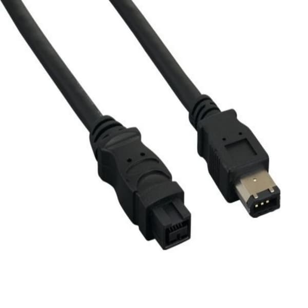 Sanoxy 6ft IEEE 1394b FireWire 800 9-pin to 6-pin, Black - FRW-IEEE-1384b-9-6-6ft-blk