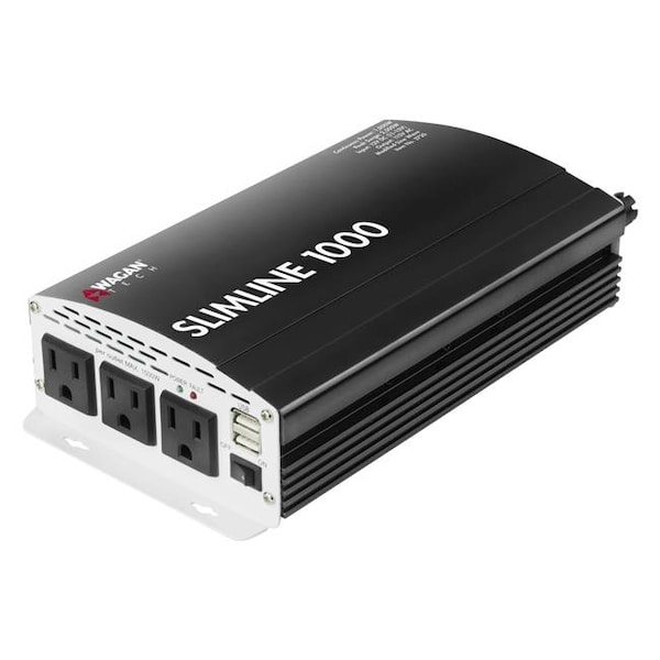 Wagan Power Inverter, Modified Sine Wave, 2,500 W Peak, 3,000 W Continuous, 3 Outlets - WAG3720
