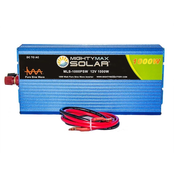 Mighty Max Battery Power Inverter, Pure Sine Wave, 2,000 W Peak, 1,000 W Continuous, 2 Outlets - MAX3532812