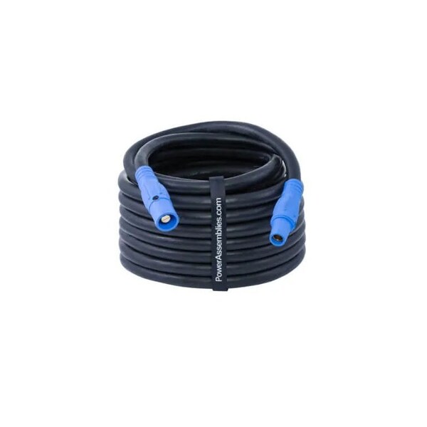 Power Assemblies Type W Extension 400A 4/0 AWG Series 16 Male to Female Camlock 50 Ft, Blue - 40TW16050MFB