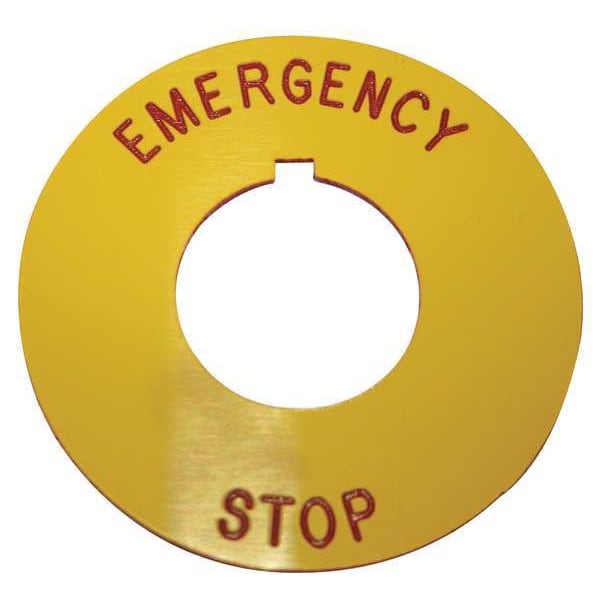 Placa de leyenda Eaton Cutler-Hammer, Paro de emergencia, Rojo/Amarillo - 10250TRP79