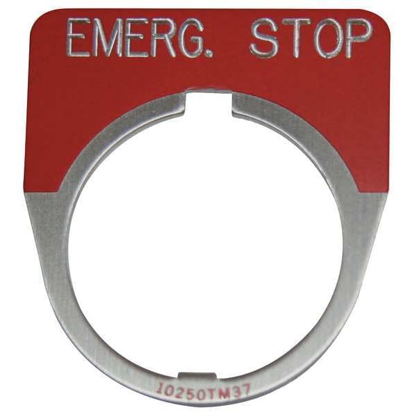 Placa legendaria Eaton Cutler-Hammer, Paro de Emergencia, Rojo - 10250TM13