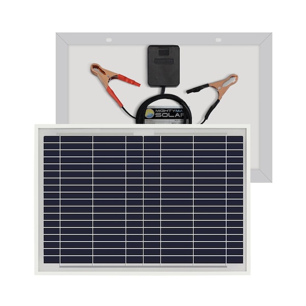 Mighty Max Battery Polycrystalline Solar Panel, 10 W, 12V, Alligator Clip - MAX3525768