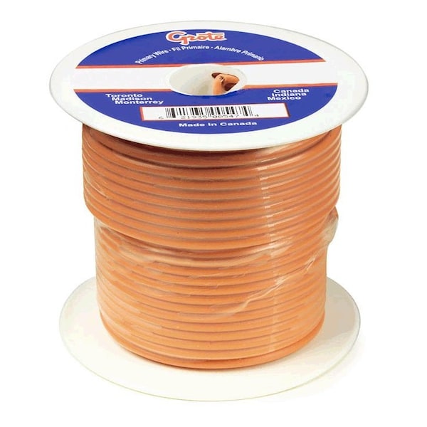 Grote Primary Automotive Wire, GPT, Copper, 14 AWG, 1, Orange, Stranded, 25 ft - 89-7012