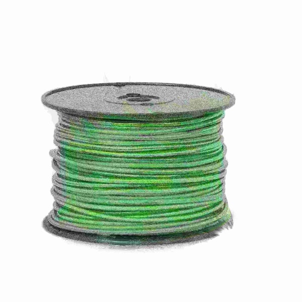Remington Industries 8 AWG Gauge Primary Wire, Stranded Hook Up Wire, 25 ft Length, Green, 0.1285" Diameter, 60 Volts - 8STRGREGPT25