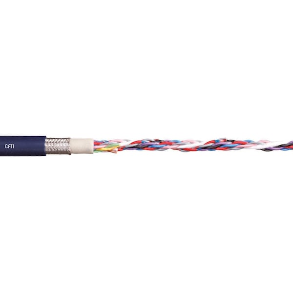 Chainflex Data Cable, TPE, 0.3 in dia, Steel Blue - CF11-01-04-02