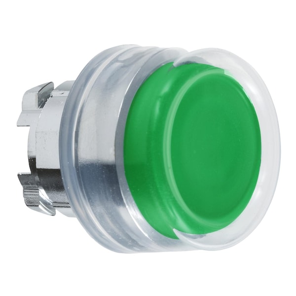 Botón pulsador no iluminado de Schneider Electric, Harmony XB4, metal, proyectante, verde, 22mm, retorno de resorte, con protección, sin marcar - ZB4BP3