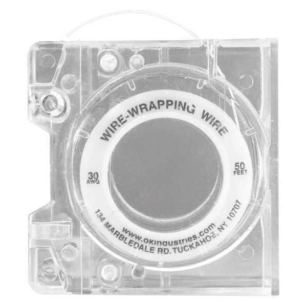Alambre de envoltura bobinado con dispensador, 30 AWG, blanco, Kynar(R), 50 pies - WD-30-W