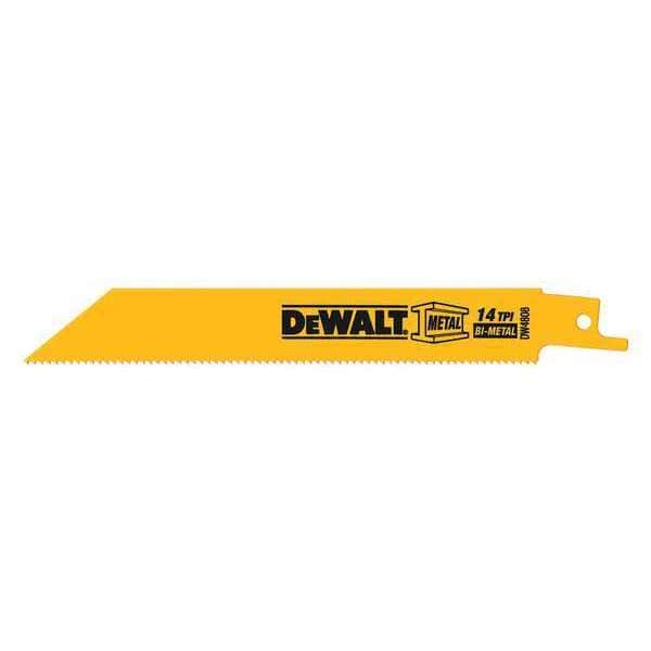 Dewalt 6" 14 TPI Straight Back Bi-Metal Reciprocating Blade (5 pack) - DW4808