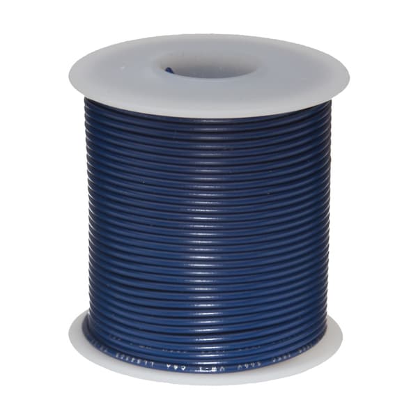 Remington Industries Hookup Wire, 22 AWG, Blue, 100 ft - 22UL1007SLDBLU