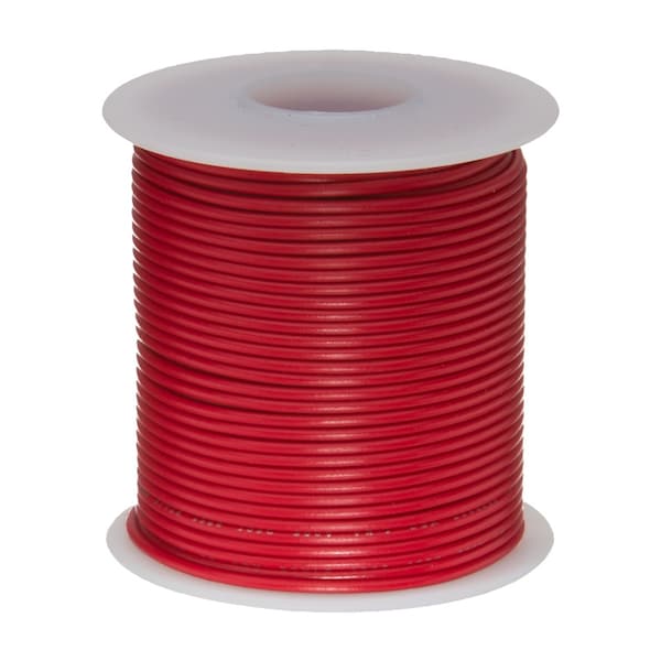 Remington Industries Hookup Wire, 28 AWG, Red, 100 ft - 28MILWSTRRED