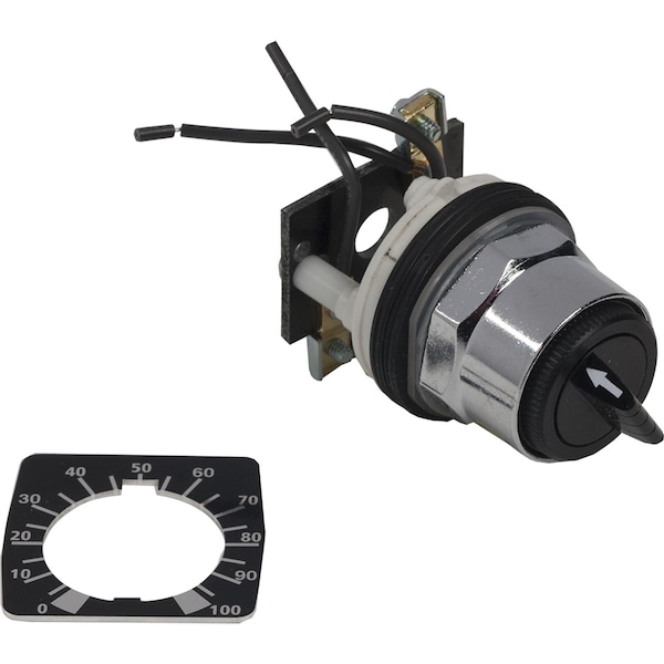 Cabeza cuadrada D + base de montaje para potenciómetro, Harmony 9001K, metal, negro, 30mm, para uso con eje de 6.35mm - 9001K20