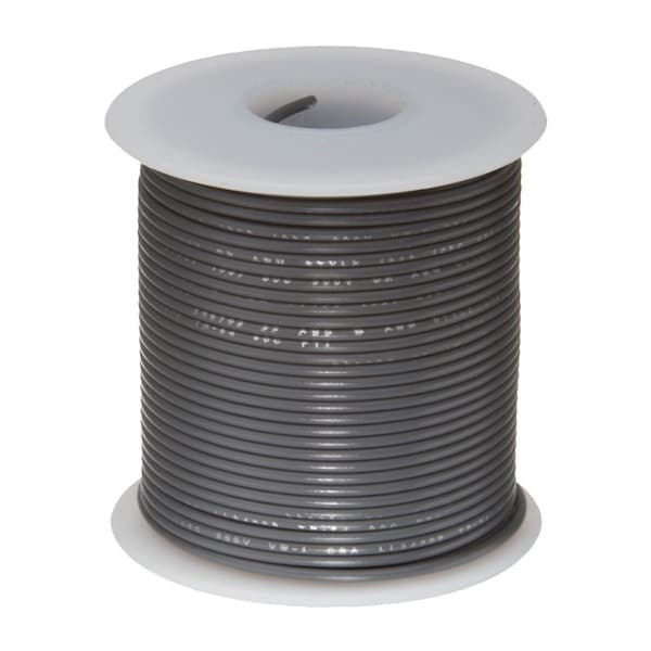 Remington Industries Hookup Wire, 12 AWG, Gray, 25 ft - 12UL3173STRGRA25