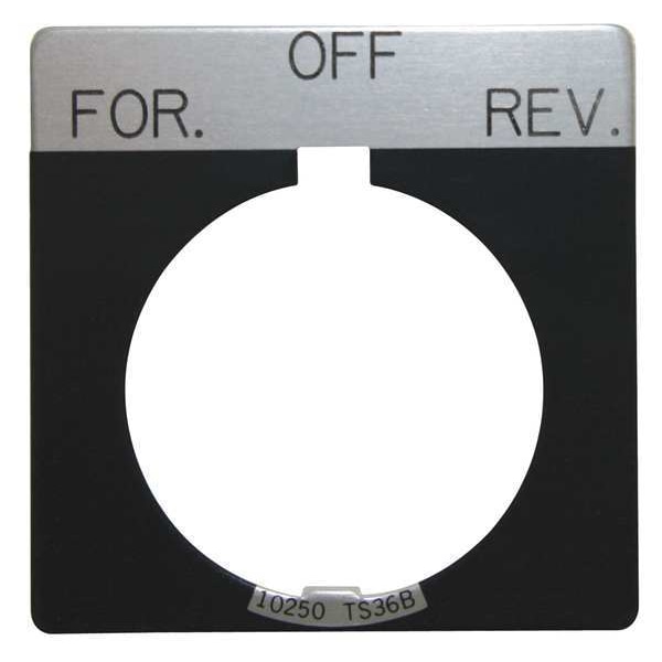 Placa de leyenda Eaton Cutler-Hammer, cuadrada, para operar a mano, color negro - 10250TS50