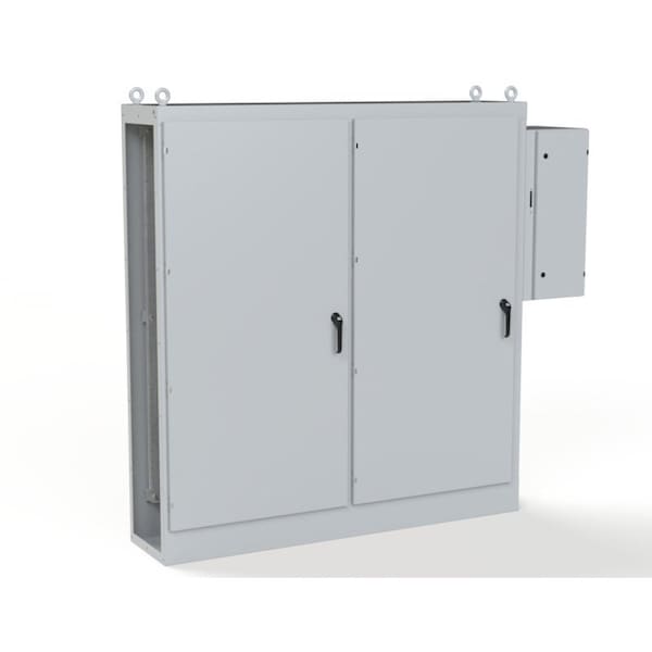 Saginaw Control & Engineering Carbon Steel Electrical Enclosures, 84 in H, 18 in D, 78-3/4 in W, NEMA 3R, 12, 13, Hinged - SCE-84XDR2D18G