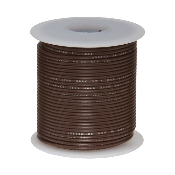 Remington Industries Hookup Wire, 20 AWG, Brown, 25 ft - 20UL3173STRBRO25