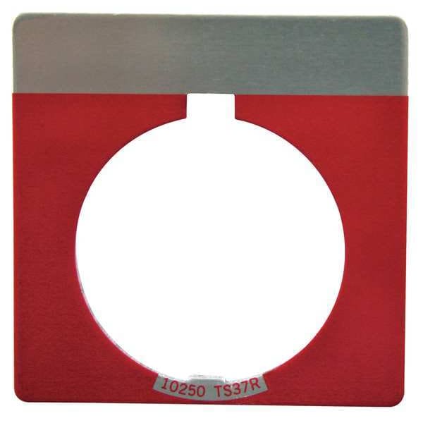 Placa de leyenda en blanco Eaton Cutler-Hammer, cuadrada, roja - 10250TS37