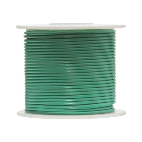 Remington Industries Hookup Wire, 16 AWG, Green, 100 ft - 16UL3173STRGRE100
