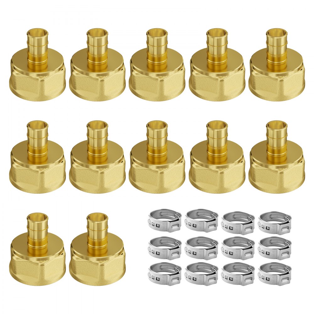 VEVOR Pipe Fittings 3/4" 12PCS Brass Clamp-style 3/4 NPT for Air System - KGSPEXGLJPJ1V99T7V0