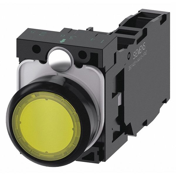 Botón de presión iluminado Siemens, amarillo, 22mm, LED - 3SU1103-0AB30-1FA0
