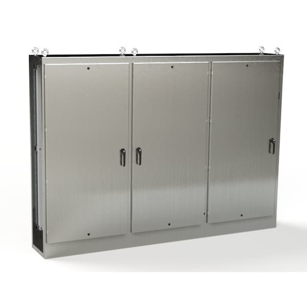 Saginaw Control & Engineering 304 Stainless Steel Electrical Enclosures, 84 in H, 18 in D, 118 in W, NEMA 3R, 4, 4X, 12, 13 - SCE-84XMR3D18SS