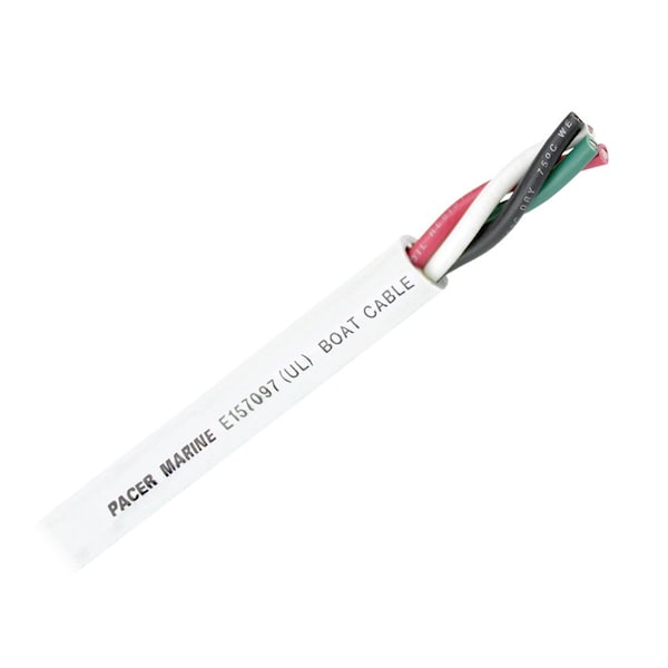 Pacer Group Pacer Round 4 Conductor Cable, 100', 16/4 AWG, Black, Green, Red and White - WR16/4-100