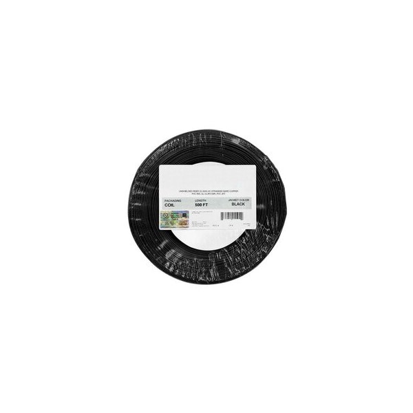 Swe-Tech 3C Security/Alrm Wire, Black, 22/4 22AWG 4 Conductor, Stranded, CMR / Inwall rated, Coil Pack, 500ft - FWT10K4-04222BF