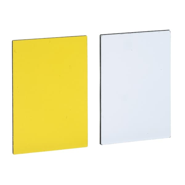 Schneider Electric Leyenda sin marcar 18x27mm para portalegendas 30x50mm, Harmony XB4, 1 lado blanco, 1 lado amarillo - ZBY5102