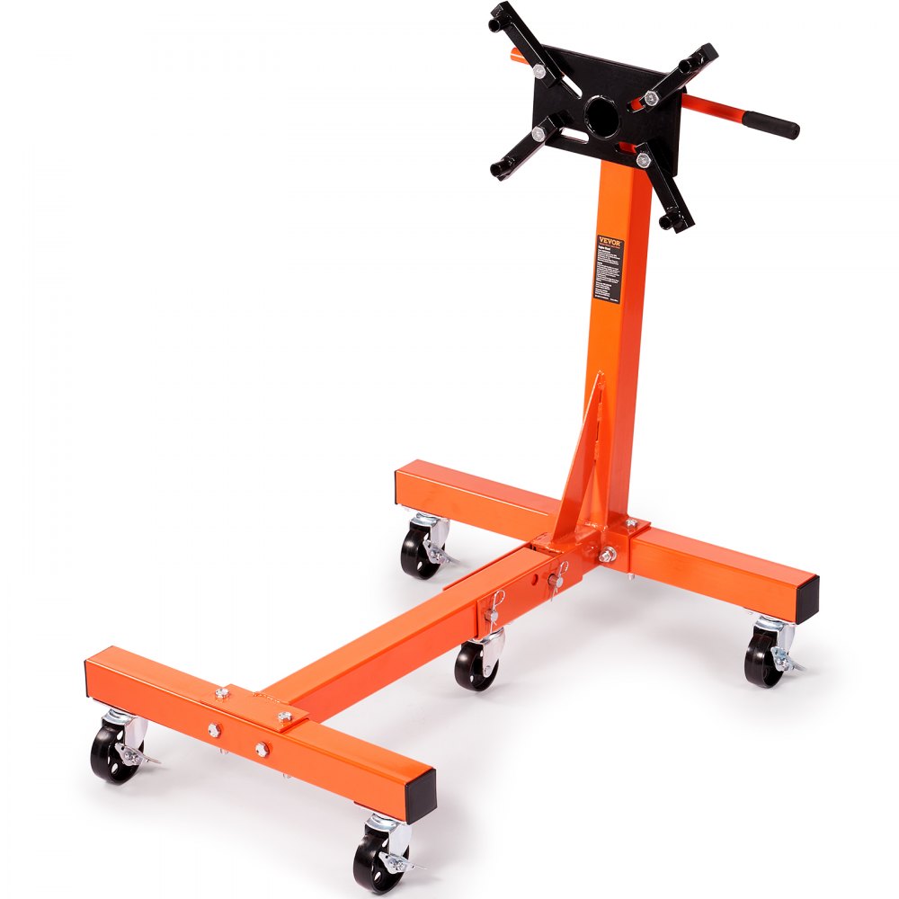VEVOR Engine Stand, 1500 lbs (3/4 Ton) Rotating Engine Motor Stand with 360 Degree Adjustable Head, Cast Iron Folding Motor Hoist Dolly, 5-Caster, 4 Adjustable Arms, for Vehicle Maintenance - YDXZS1500LBS5QG38V0