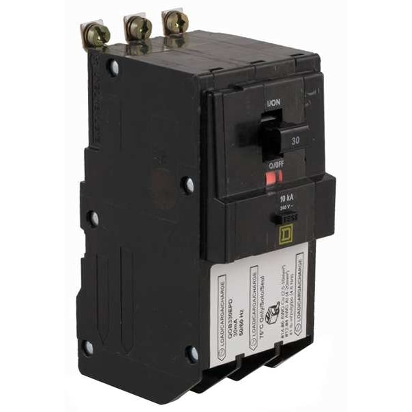 Square D Miniature Circuit Breaker, QOB Series, 30A, 3 Pole, 240V AC, 10kA at 240V AC, B Curve - QOB330EPD
